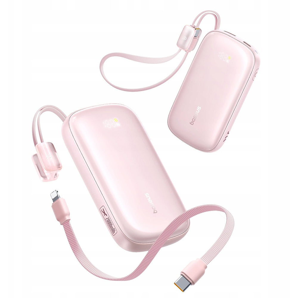 Baseus EnerFill FC21 Qpow 3 Ultra External Battery, 10000mAh, 22.5W, QC + PD, 1 x USB-A - 1 x USB-C, Pink E0027L02