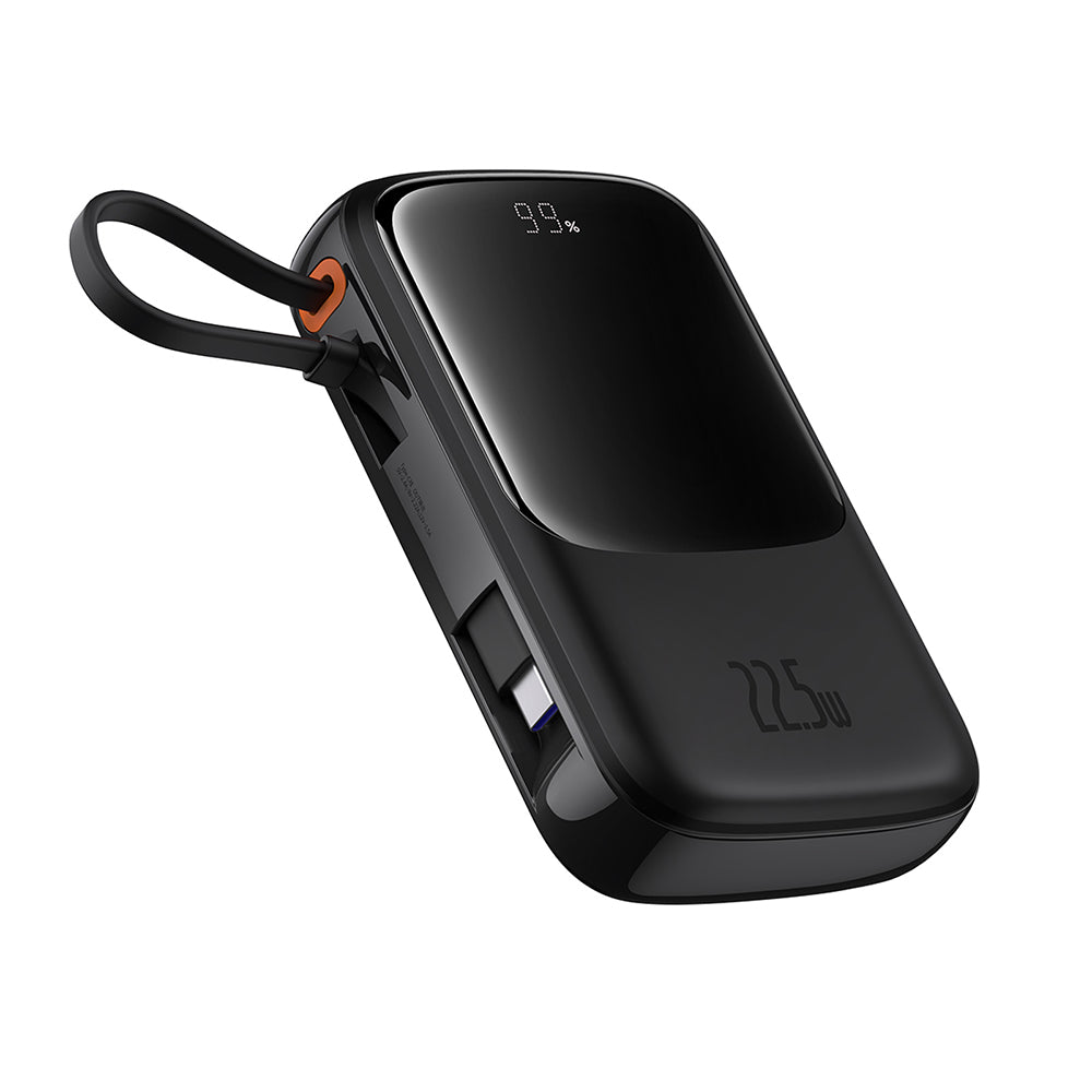 Baseus Qpow Pro+ External Battery, 10000mAh, 22.5W, QC + PD, 1 x USB-A - 2 x USB-C, Black P10067101113-00