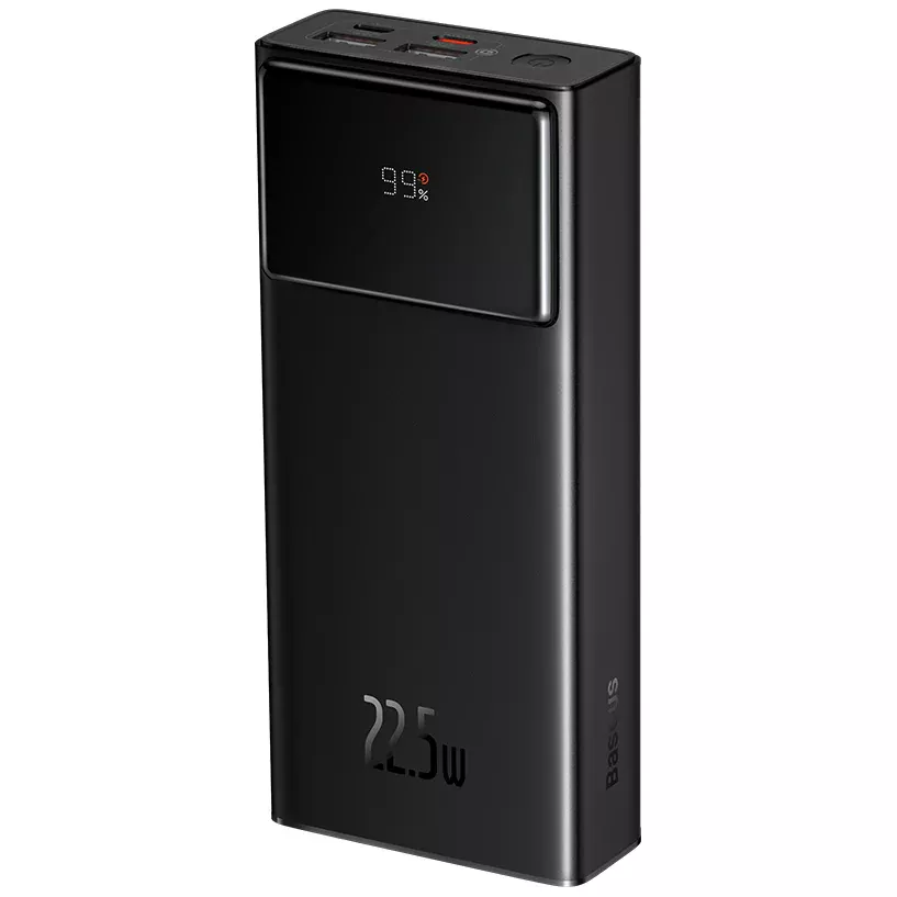 Baseus Star Lord External Battery, 30000mAh, 22.5W, QC + PD, 1 x USB-C - 2 x USB-A, Black PPXJ080101