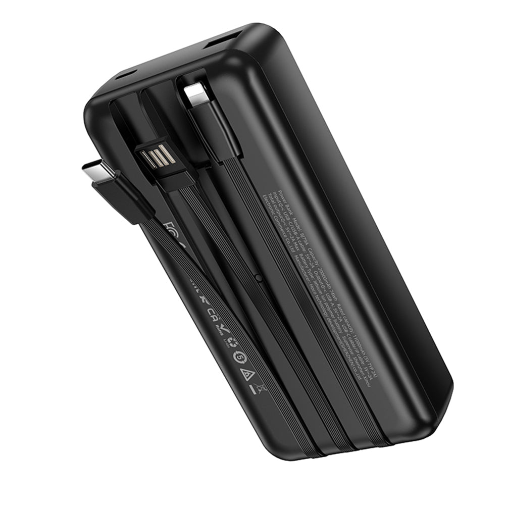 External Battery Borofone BJ79 Clever, 20000mAh, 10W, 1 x Lightning - 1 x USB-A - 1 x USB-C, Black