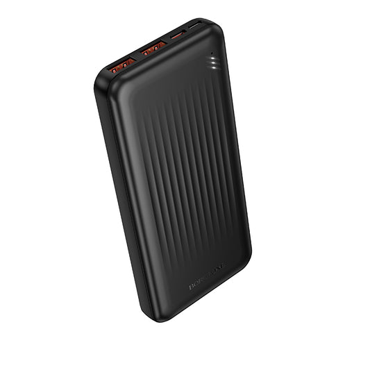 Borofone BJ80A Clever External Battery, 10000mAh, 22.5W, QC + PD, 1 x USB-C - 2 x USB-A, Black