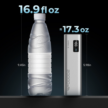 Cuktech External Battery, 20000mAh, 100W, QC + PD, 1 x USB-A - 2 x USB-C, Gray CUKP200XGLGR