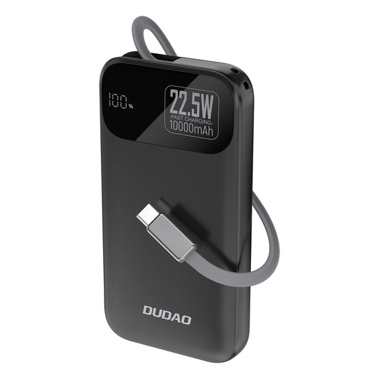 Dudao K31 External Battery, 10000mAh, 22.5W, PD, 2 x USB-C, Black