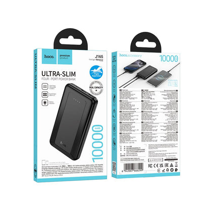 HOCO J165A External Battery, 10000mAh, 10W, 2 x USB-A, Black