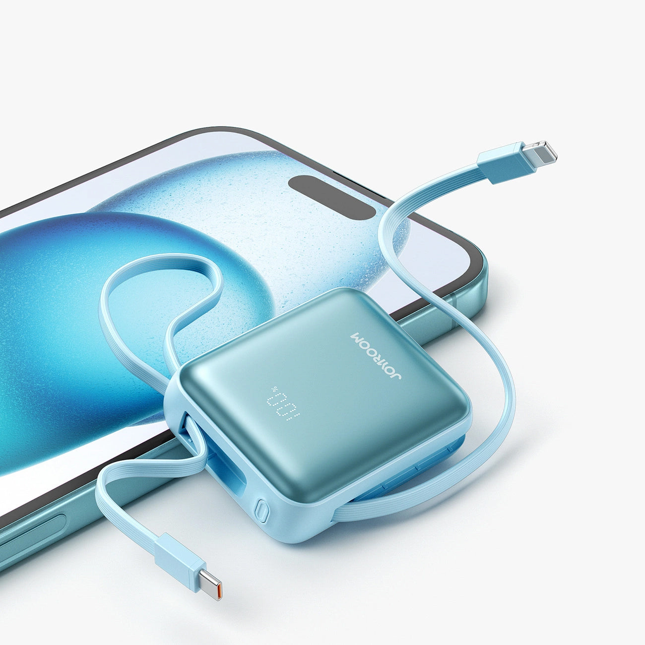 Joyroom JR-PBF27 External Battery, 10000mAh, 22.5W, PD, 1 x Lightning - 2 x USB-C, Blue