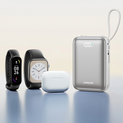 Joyroom JR-PBF29 External Battery, 20000mAh, 22.5W, QC + PD, 1 x Lightning - 2 x USB-C, White