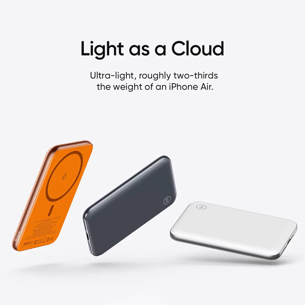 McDodo MC-2931 Meta Air Wireless External Battery, 5000mAh, 20W, PD + FQI, 1 x QI - 1 x USB-C, Black