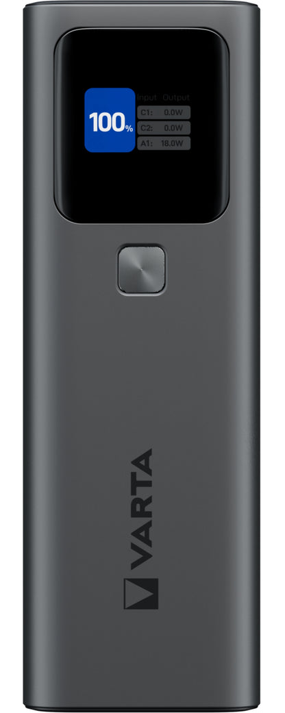 Varta High Speed External Battery, 27000mAh, 140W, QC + PD, 1 x USB-A - 2 x USB-C, Black