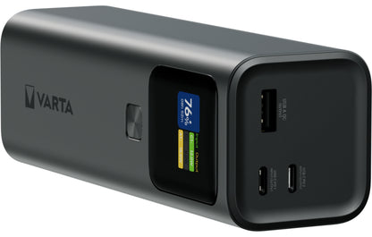 Varta High Speed External Battery, 27000mAh, 140W, QC + PD, 1 x USB-A - 2 x USB-C, Black