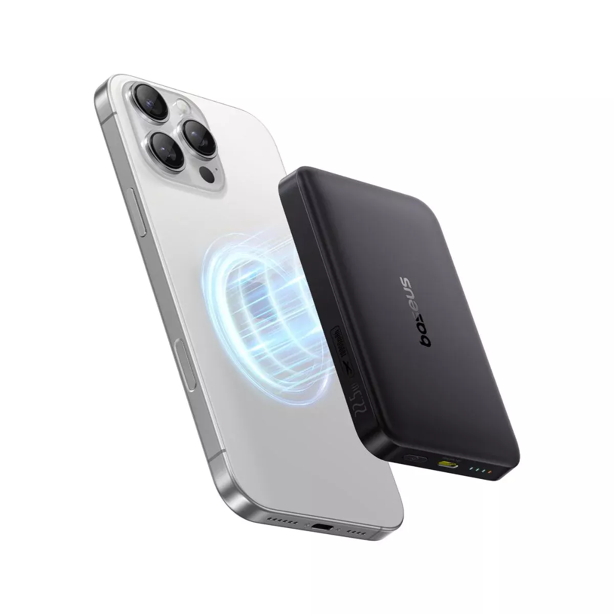 Baseus Enerfill FM12 Wireless External Battery, 10000mAh, 22.5W, PD + FQI, 1 x QI - 1 x USB-C, Black E0028500