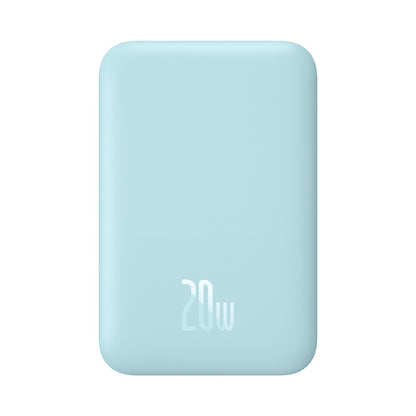 External Wireless Battery Baseus Mini Air, 6000mAh, 20W, PD + FQI, 1 x QI - 1 x USB-C, Blue P10059002313-00