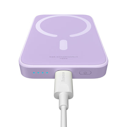 Baseus Mini Air Wireless External Battery, 6000mAh, 20W, PD + FQI, 1 x QI - 1 x USB-C, Purple P10059002513-00