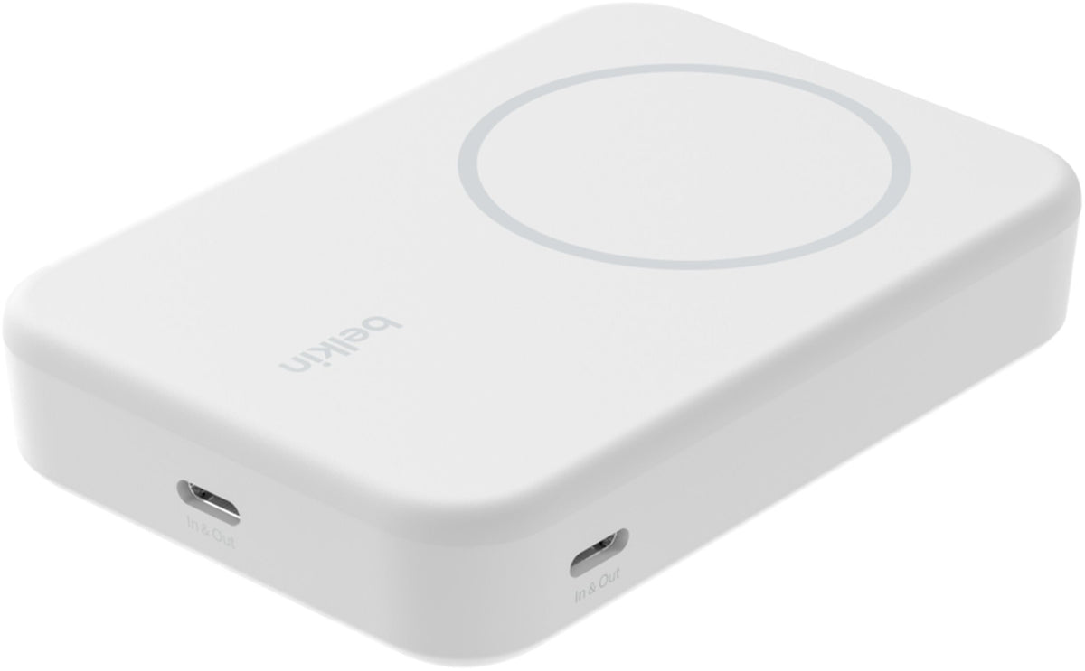 Belkin BoostCharge Pro Wireless External Battery with Kickstand, 10000mAh, 15W, FQI, 1 x QI - 1 x USB-C, White BPD008btWH