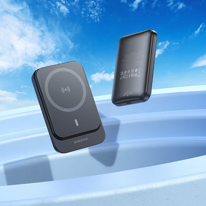 Borofone BJ63 Nimble Wireless External Battery, 5000mAh, 20W, PD + FQI, 1 x QI - 1 x USB-C, Black