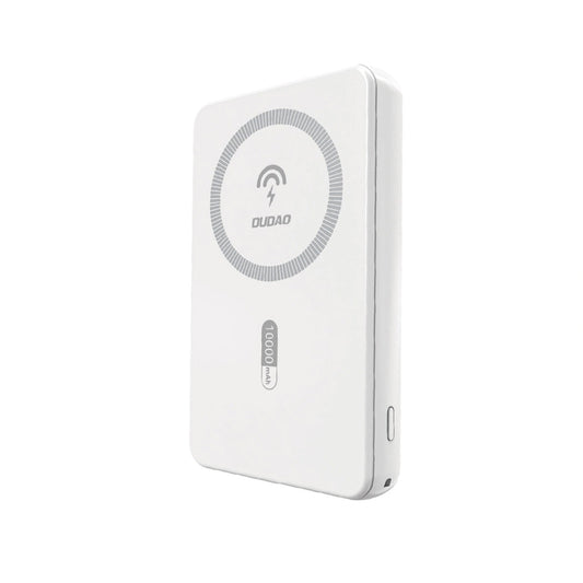 Wireless External Battery Dudao K14S, 5000mAh, 20W, QC + PD + FQI, 1 x QI - 1 x USB-A - 1 x USB-C, White