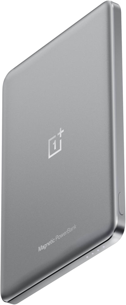 OnePlus Slim Magnetic Wireless External Battery, 5000mAh, 10W, FQI, 1 x USB-C, Gray