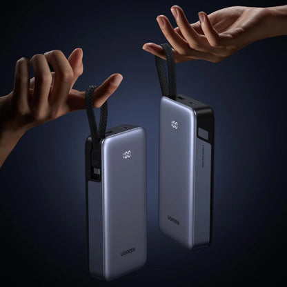 UGREEN PB536 External Battery (55988B), 20000mAh, 45W, QC + PD, 1 x USB-A - 2 x USB-C, Gray