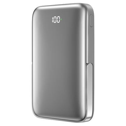 WiWu Wi-P018 Wireless External Battery, 10000mAh, 20W, PD + FQI, 1 x QI - 1 x USB-C, Gray