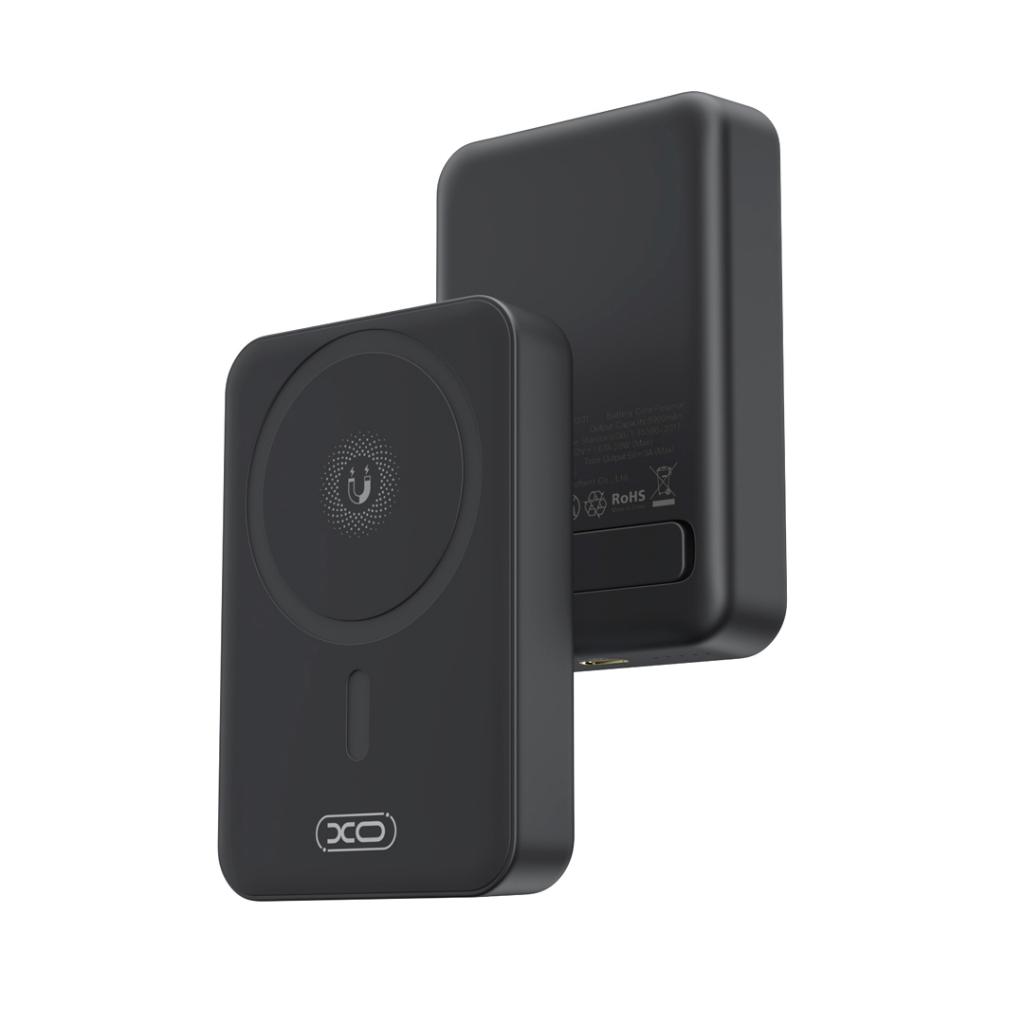 XO Design PR231 Wireless External Battery, 10000mAh, 20W, PD + FQI, 1 x QI - 1 x USB-C, Black