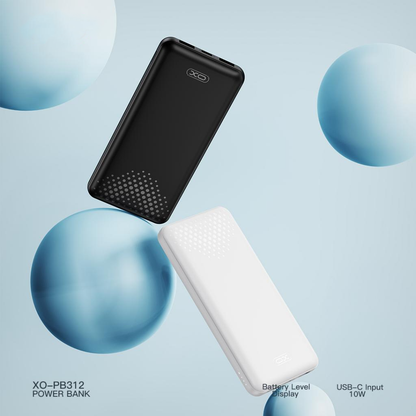 XO Design PB312 External Battery, 10000mAh, 10W, 2 x USB-A, Black