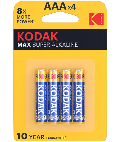 Kodak Max Alkaline Battery, AAA / LR3, Set of 4 EKSTD30952812P4