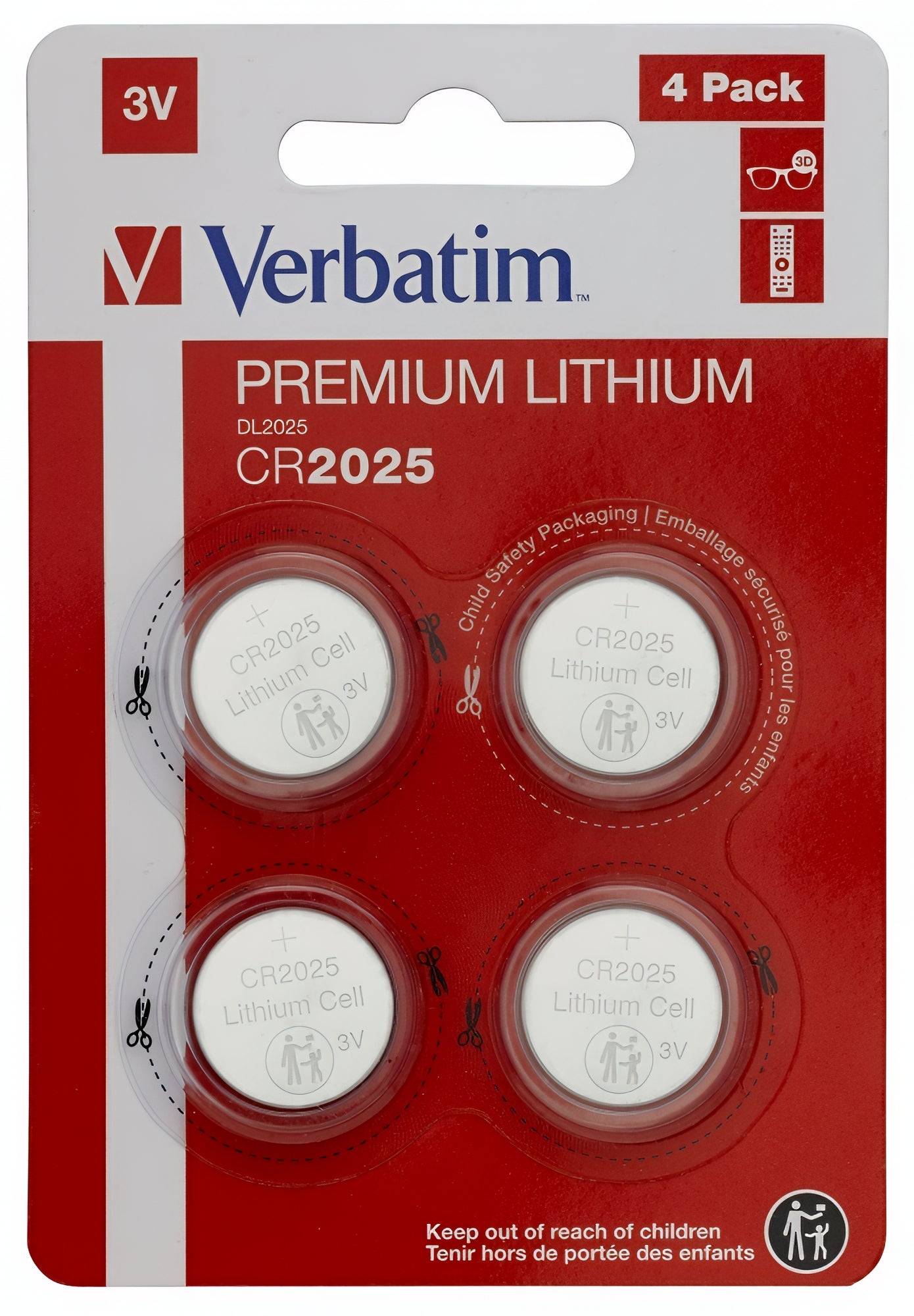 Verbatim Premium Battery, CR2025, Set of 4 pieces 49532