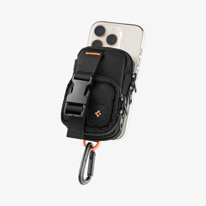 Universal MagSafe Pouch for Phone, Spigen, Snap Zip, Black AFA09338