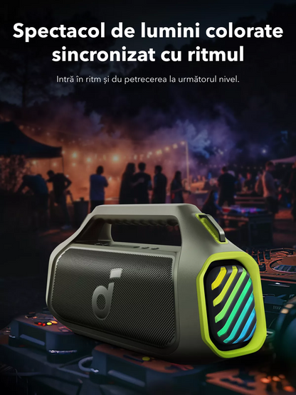 Anker SoundCore Boom 2 Plus New Version Portable Bluetooth Speaker, 140W, TWS, RGB, Waterproof, Green A3134062