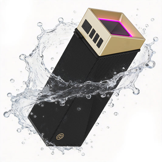 Bugani Brief TT Portable Bluetooth Speaker, 60W, RGB, Waterproof, Black Gold