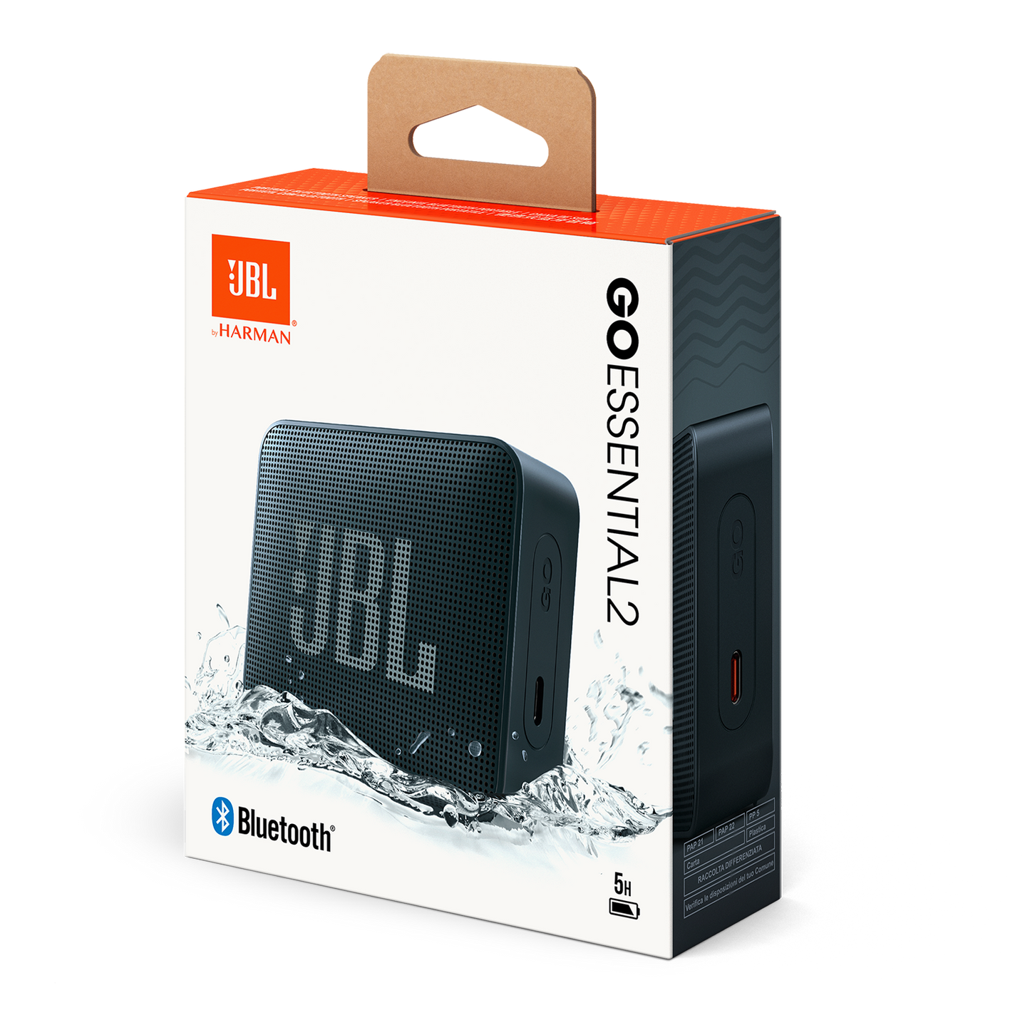 JBL Go Essential 2 Portable Bluetooth Speaker, 3.1W, Pro Sound, Waterproof, Black JBLGOES2BLKCN