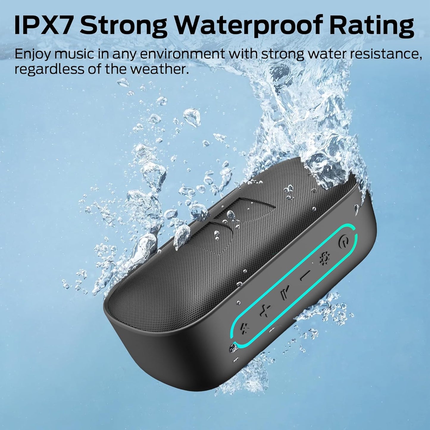 Portable Bluetooth Speaker Monster S150, 14W, TWS, RGB, Waterproof, Black