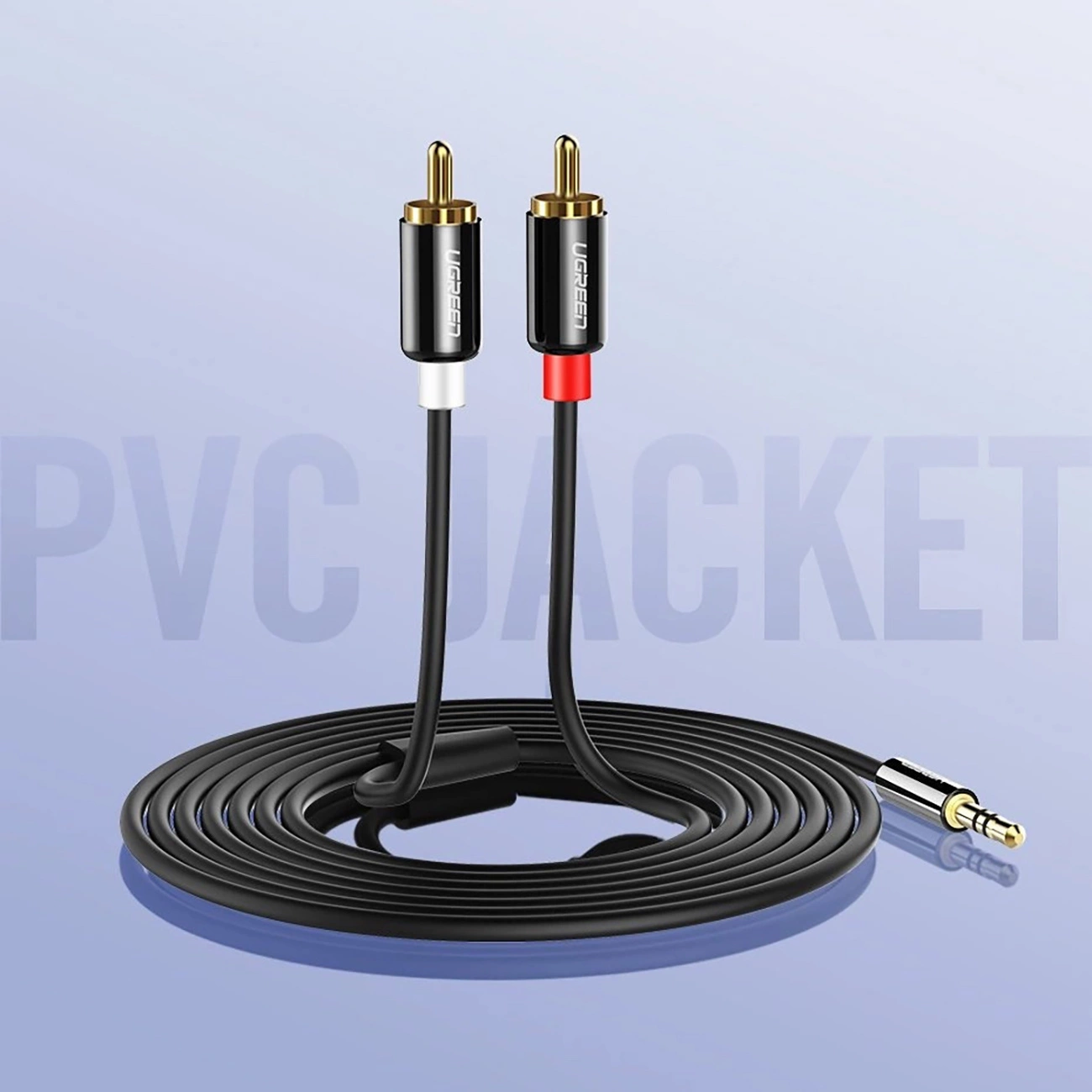 3.5mm Audio Cable - 2 x RCA UGREEN AV116, 1m, Black