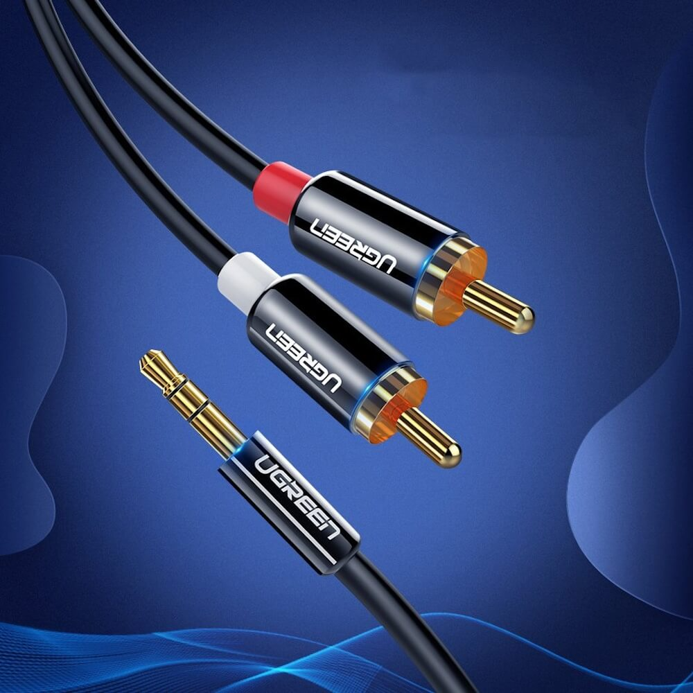UGREEN AV116 Audio Cable 3.5mm - 2 x RCA, 5m, Black