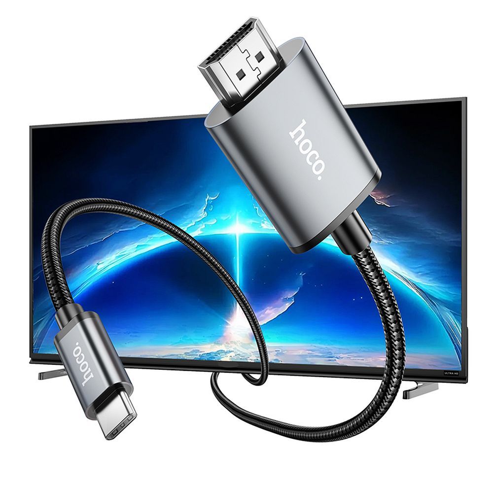 USB-C to HDMI Audio and Video Cable HOCO UA27, 2m, Grey
