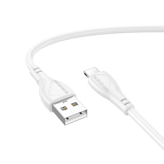 USB-A to Lightning Data and Charging Cable Borofone BX121 Energy, 18W, 1m, White