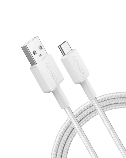 USB-A to USB-C Anker 322 Data and Charging Cable, 18W, 1.8m, White A81H6G21