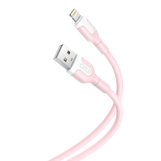 USB-A to Lightning Data and Charging Cable XO Design NB212, 18W, 1m, Pink