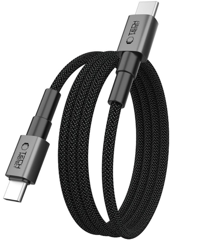 USB-C Data and Charging Cable - USB-C Tech-Protect Ultraboost DNA MagTwist, 100W, 2m, Gray