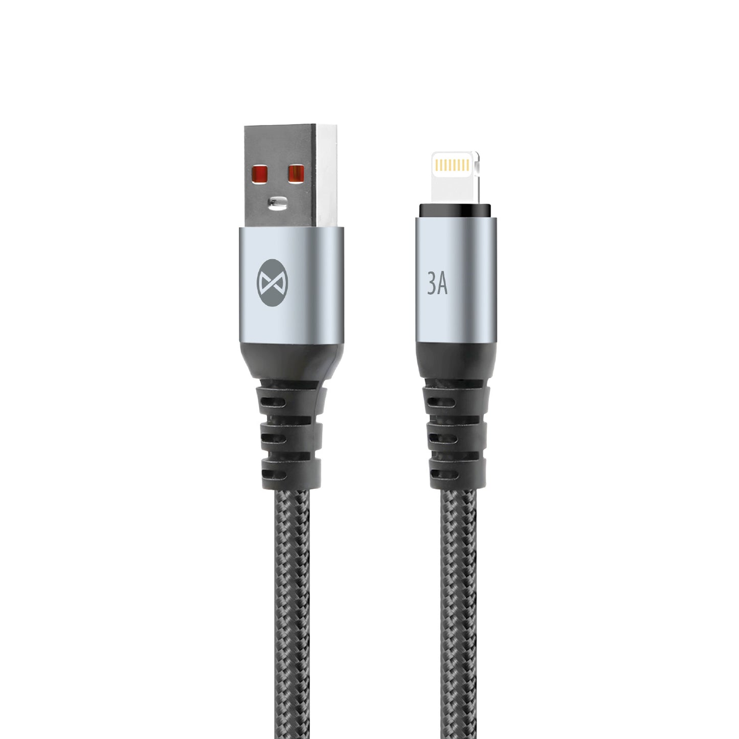 USB-A to Lightning Forever Braix Data and Charging Cable, 18W, 1m, Black
