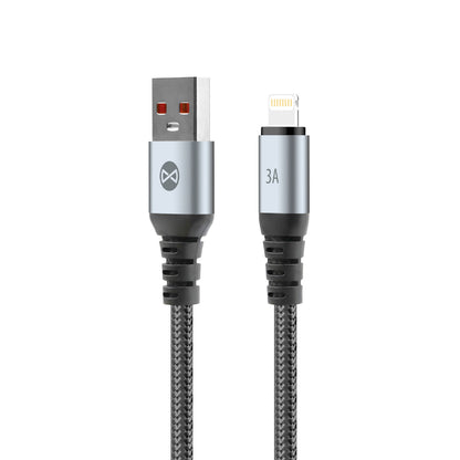 USB-A to Lightning Forever Braix Data and Charging Cable, 18W, 1m, Black