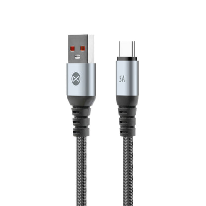 USB-A to USB-C Data and Charging Cable Forever Braix, 18W, 1m, Black