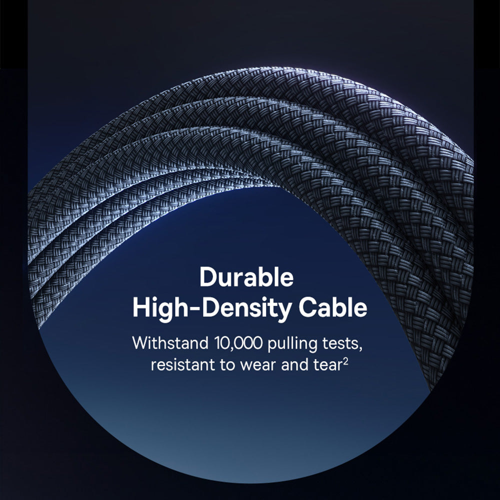 USB-A to USB-C Data and Charging Cable Baseus Lit Button Control, 100W, 2m, Black P10379002121-01