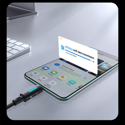 USB-A to USB-C Data and Charging Cable Baseus Lit Button Control, 100W, 2m, Black P10379002121-01