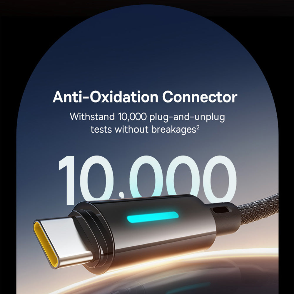 USB-A to USB-C Data and Charging Cable Baseus Lit Button Control, 100W, 2m, Black P10379002121-01