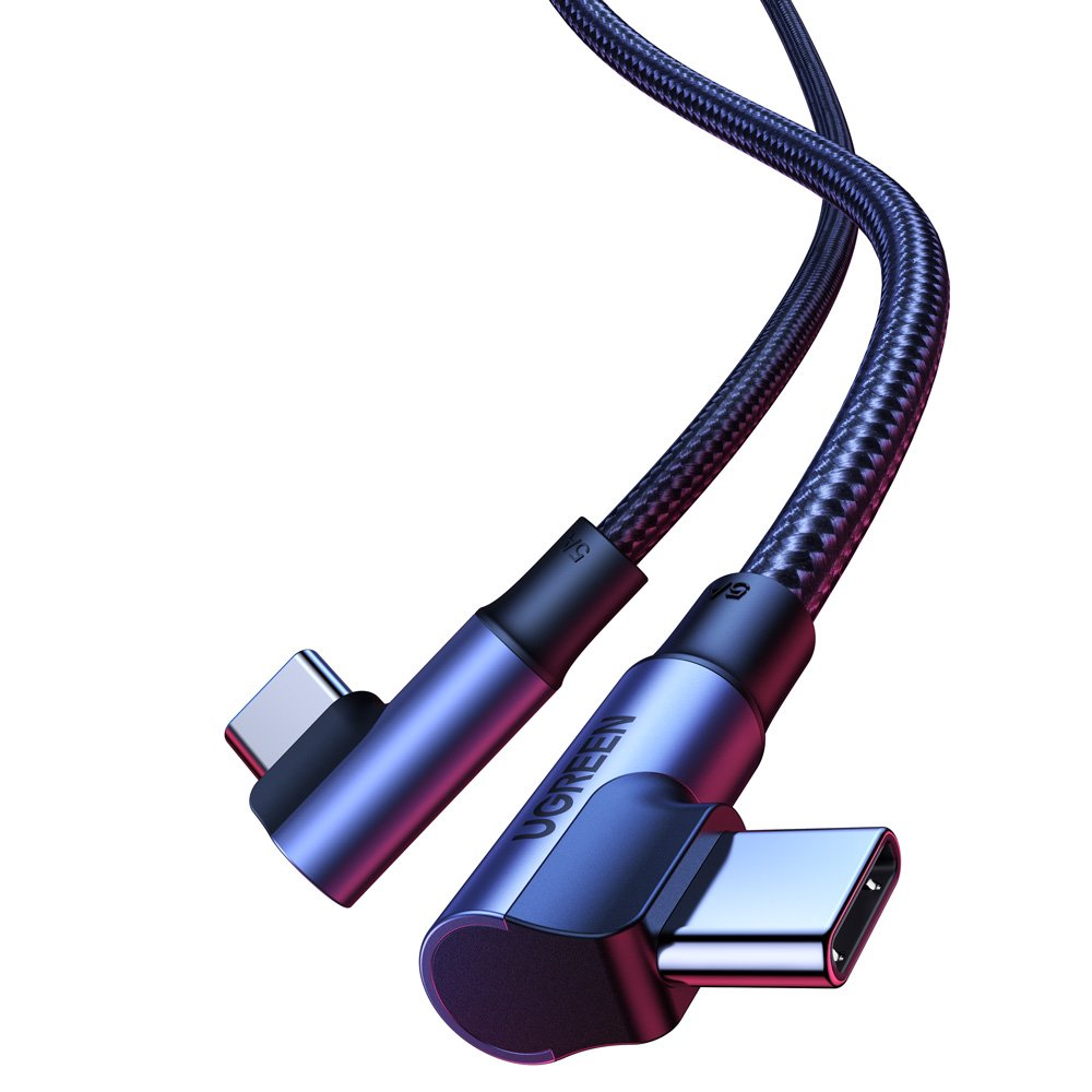 USB-C Data and Charging Cable - USB-C UGREEN US335 Angled, 100W, 1m, Black