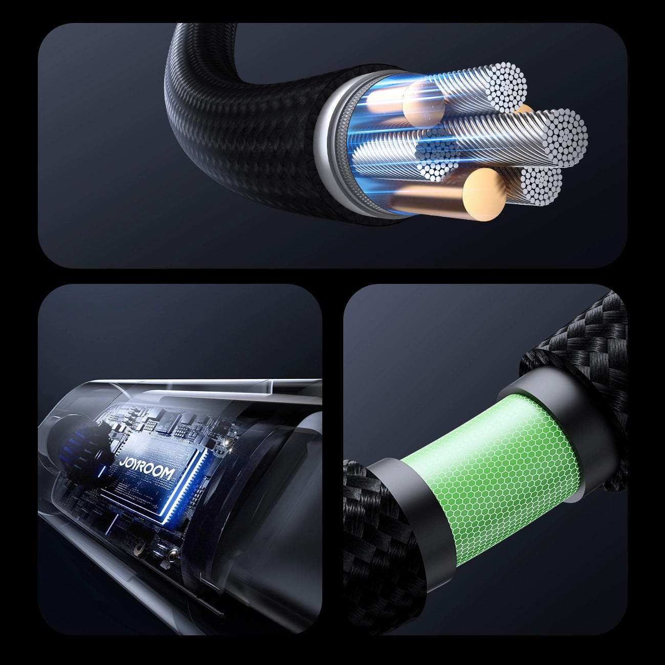 USB-A to Lightning Data and Charging Cable Joyroom S-A16 Pro Prism Display, 12W, 1.2m, Black