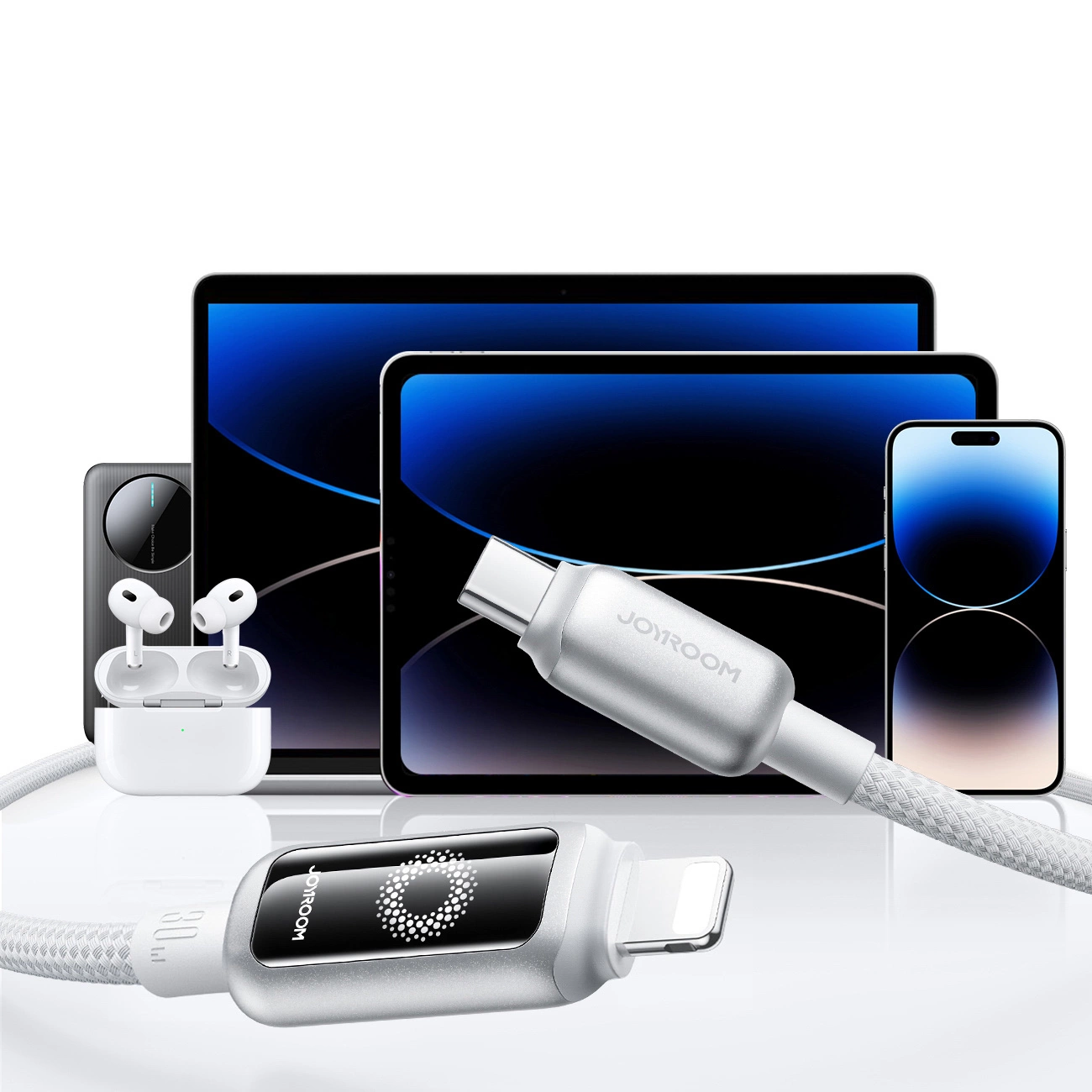 USB-C to Lightning Data and Charging Cable Joyroom S-A55 StarFlight Display, 30W, 1.2m, White