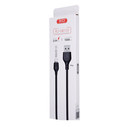 USB-A - Lightning Data and Charging Cable XO Design NB103, 18W, 1m, White 