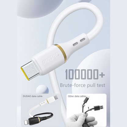 USB-C Data and Charging Cable - USB-C Dudao L25C, 30W, 1m, White
