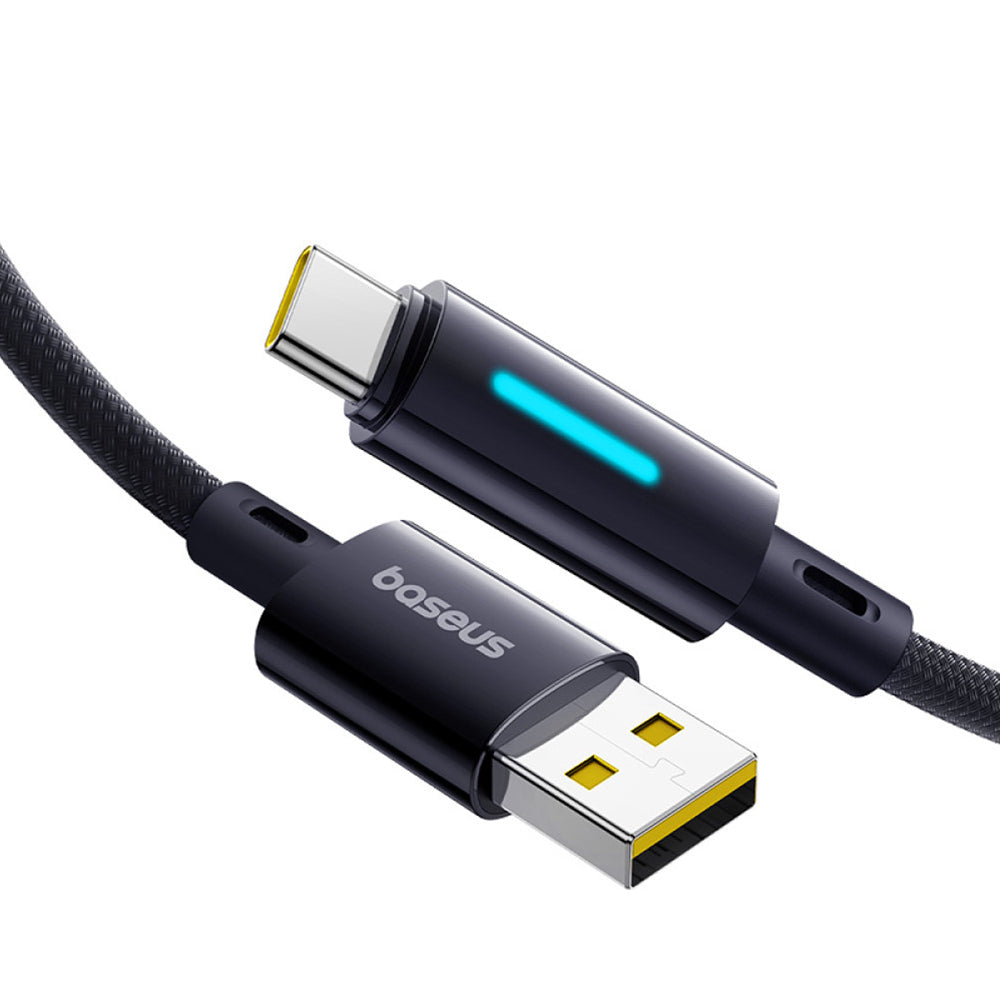 USB-A to USB-C Data and Charging Cable Baseus Lit Button Control, 100W, 2m, Black P10379002121-01